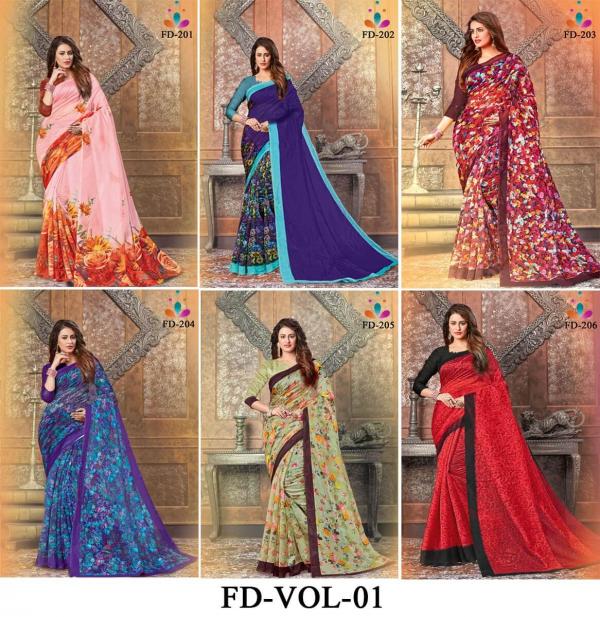 FD Vol 1 Orgenza Digital Printed Saree Collection